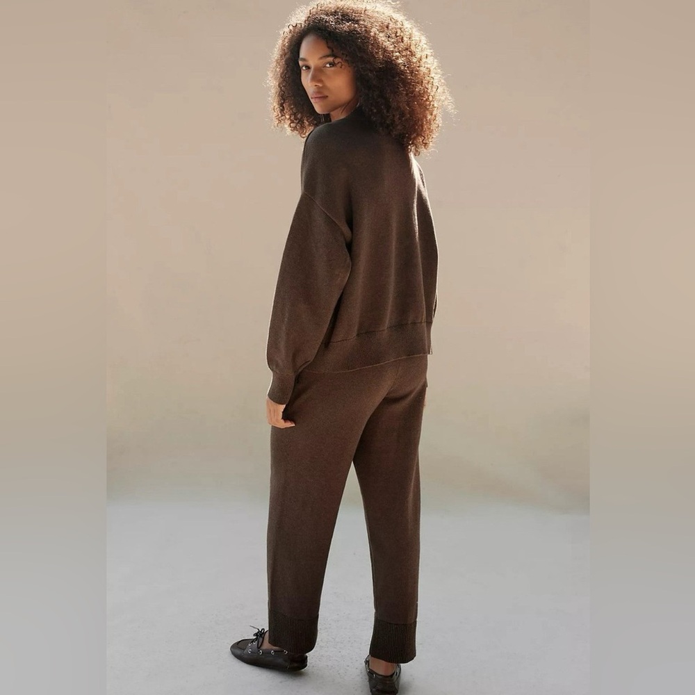 Free People Beach Solar Sweater Set Size XS Relaxed Chocolate Brown $NEW 128! - Picture 2 of 3